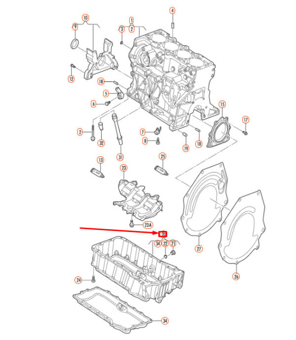 NEW VOLKSWAGEN JETTA A6 ENGINE OIL SUMP 06A103601BC ORIGINAL - Image 5