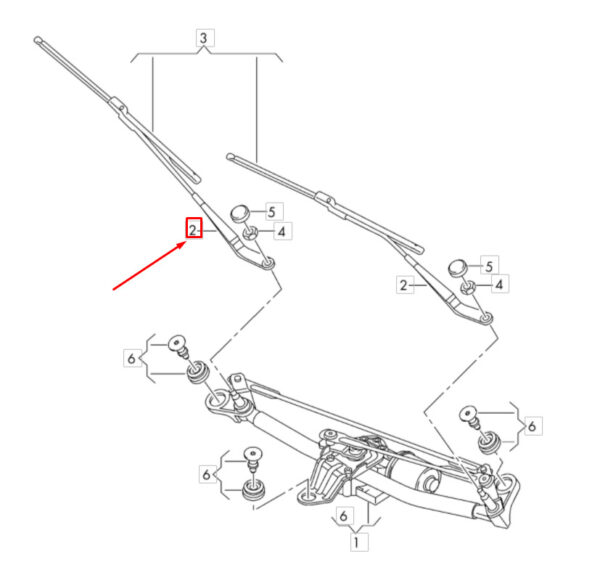 NEW AUDI A3 8V FRONT LEFT AERO WIPER ARM LHD 8V1955407E1P9 - Image 7