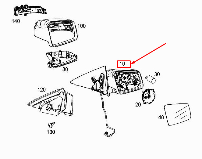 NEW MERCEDES-BENZ CLA C117 FRONT RIGHT SIDE WING MIRROR A1178101800 5 NEW MERCEDES-BENZ CLA C117 FRONT RIGHT SIDE WING MIRROR A1178101800 - Image 5