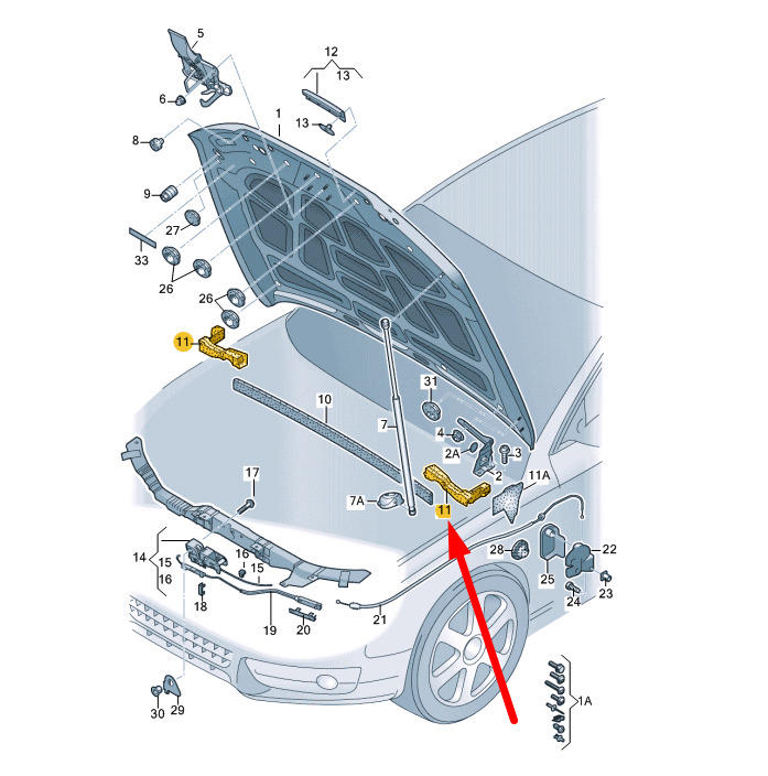 NEW AUDI A5 8T3 FRONT LEFT HOOD SEAL 8T0823721H ORIGINAL 5 NEW AUDI A5 8T3 FRONT LEFT HOOD SEAL 8T0823721H ORIGINAL - Image 5