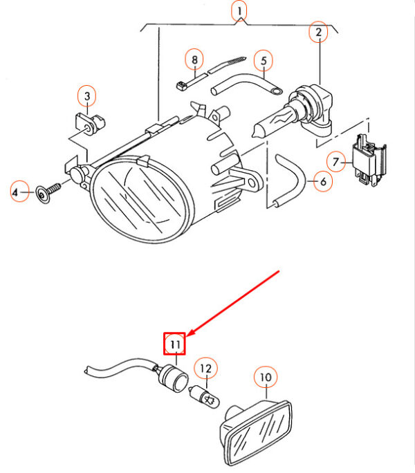 NEW AUDI A4 B6 WIRING HARNESS FOR SIDE LAMP 2 PIN 8D0971273 - Image 7