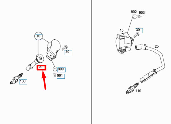 NEW MERCEDES-BENZ C W204 SPARK PLUG BOOT CONNECTOR A2721590142 ORIGINAL - Image 5