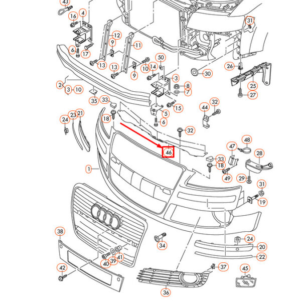 NEW AUDI A8 D3 UPPER CENTRE GRILL SLAM PANEL TRIM COVER 4E0807081AA - Image 7