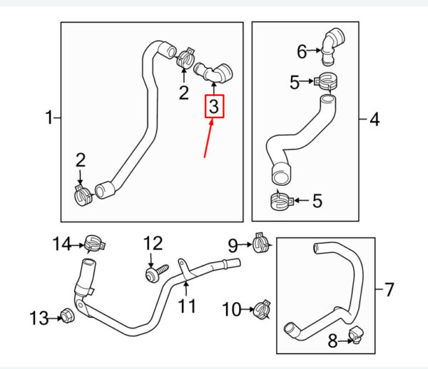 NEW AUDI A3 SPORTBACK 8P COOLANT HOSE CONNECTION 1K0122291H ORIGINAL - Image 5
