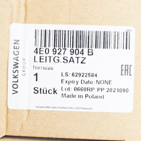 NEW AUDI A8 D3 FRONT SPEED SENSOR WIRING HARNESS 4E0927904B - Image 7