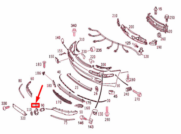 NEW MERCEDES-BENZ S W220 FRONT PARK SENSOR HOUSING A2208850067 ORIGINAL - Image 5