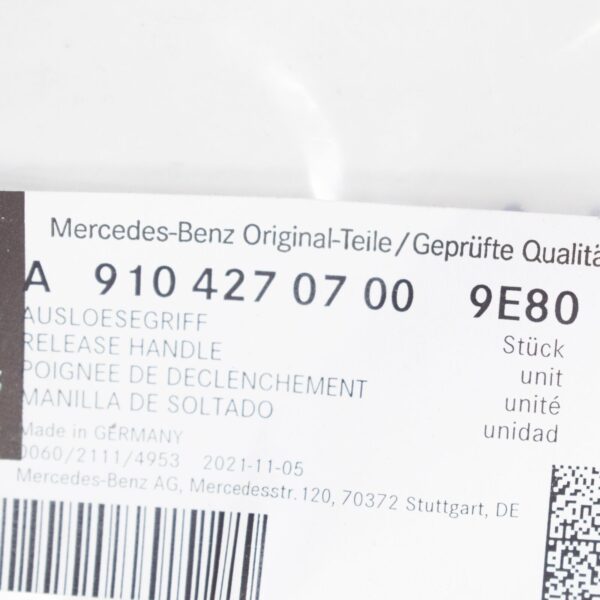 NEW MB SPRINTER 910 PARKING BRAKE RELEASE HANDLE COVER A91042707009E80 - Image 7