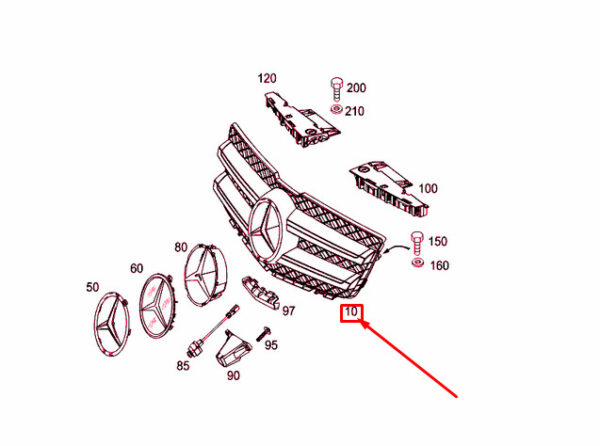 NEW MERCEDES-BENZ GLK X204 RADIATOR GRILLE SHELL A20488002839776 ORIGINAL - Image 5