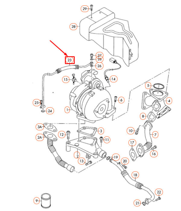 NEW AUDI A4 B7 TURBOCHARGER FEED OIL PIPE 059145771N - Image 7