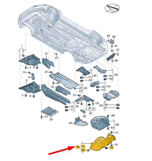 NEW VOLKSWAGEN ARTEON 3H7 REAR UNDERBODY TRIM 3G0825522B ORIGINAL - Image 5