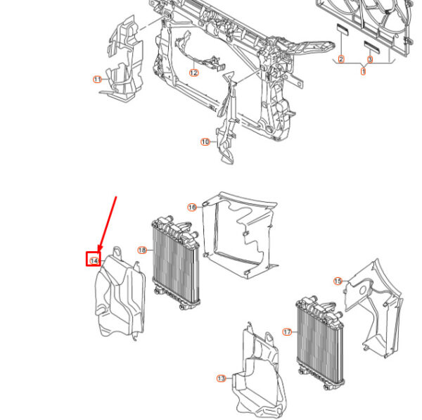 NEW AUDI A3 8V ADDITIONAL COOLER FRONT RIGHT AIR GUIDE 8V0121674 - Image 7