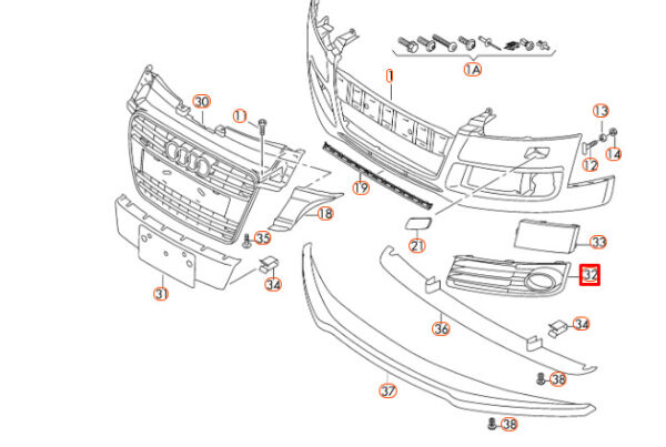 NEW AUDI TT 8J3 FRONT BUMPER LEFT FOG LIGHT GRILLE 8J0807681H3FZ - Image 7