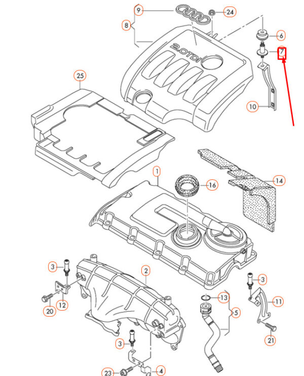 NEW AUDI A3 8P ENGINE COVER SECURING PIN 028103665 - Image 7