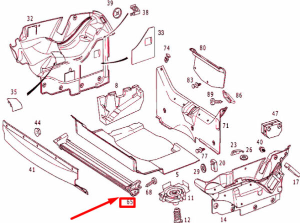 NEW MB SLK R170 LUGGAGE COMPARTMENT PARTITION PANEL A1706900265 ORIGINAL - Image 5