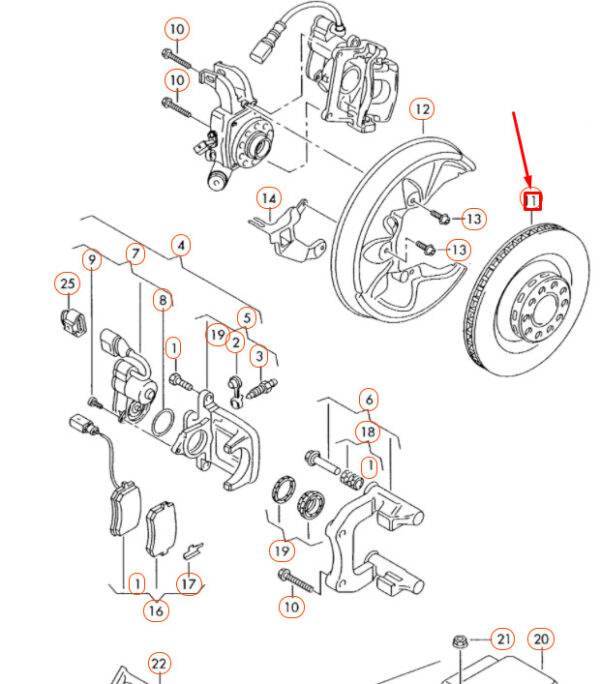 NEW AUDI A8 D3 REAR VENTED BRAKE DISC 4E0615601K ORIGINAL - Image 5