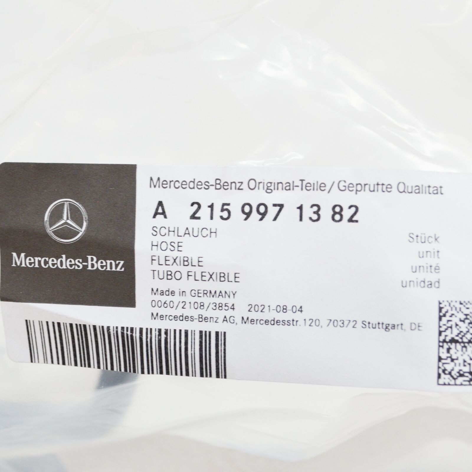 NEW MERCEDES-BENZ CL C215 FRONT LEFT HYDRAULIC SYSTEM HOSE A2159971382 ORIGINAL 5 NEW MERCEDES-BENZ CL C215 FRONT LEFT HYDRAULIC SYSTEM HOSE A2159971382 ORIGINAL - Image 5