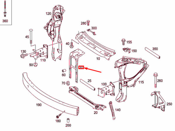 NEW MERCEDES-BENZ ML W164 FRONT STIFFENING CENTRAL CONSOLE A1646200431 ORIGINAL - Image 5