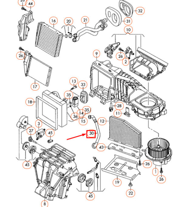 NEW AUDI A3 8P A/C EVAPORATOR WATER DRAIN TUBE LHD 1K1260113D ORIGINAL - Image 5