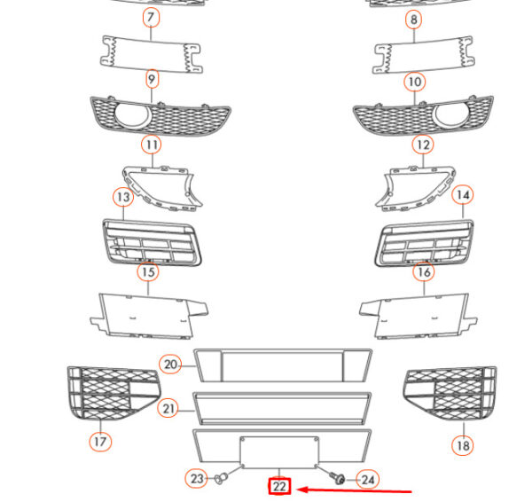 NEW AUDI Q7 4L FRONT LICENCE PLATE HOLDER 4L0807285HT94 ORIGINAL - Image 5