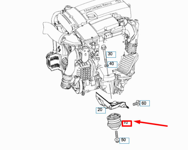 NEW MERCEDES-BENZ SLK R172 FRONT LEFT SIDE ENGINE SUPPORT A1722400317 ORIGINAL - Image 5