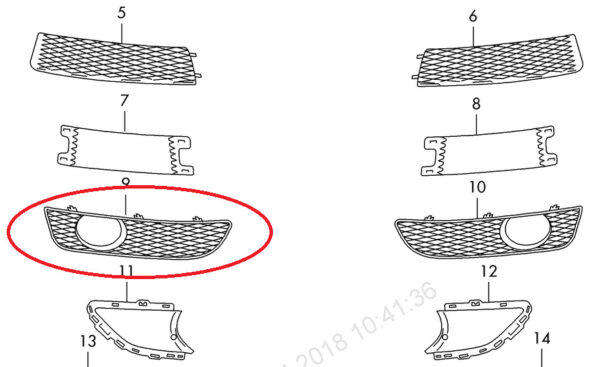 NEW AUDI Q7 4L FRONT RIGHT FOG LIGHT GRILLE 4L0807676C01C S-LINE 2012 - Image 7