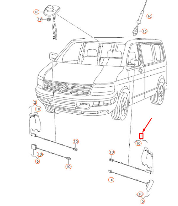 NEW VW TRANSPORTER T5 AERIAL MODULE 'AM/FM1' 7H0035532 - Image 7