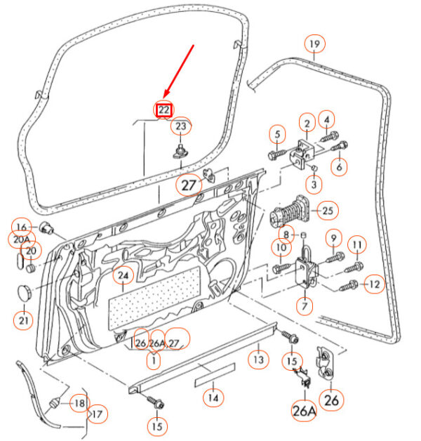 NEW AUDI A4 B7 FRONT LEFT OUTER DOOR SEAL RUBBER 8E0837911M ORIGINAL - Image 5