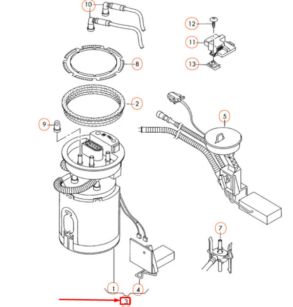 NEW AUDI A4 B7 FUEL PUMP ASSEMBLY 8E0919051CQ ORIGINAL - Image 5