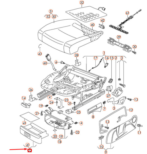 NEW VOLKSWAGEN JETTA A5 FRONT LEFT SEAT STORAGE DRAWER 5K088260182V - Image 7