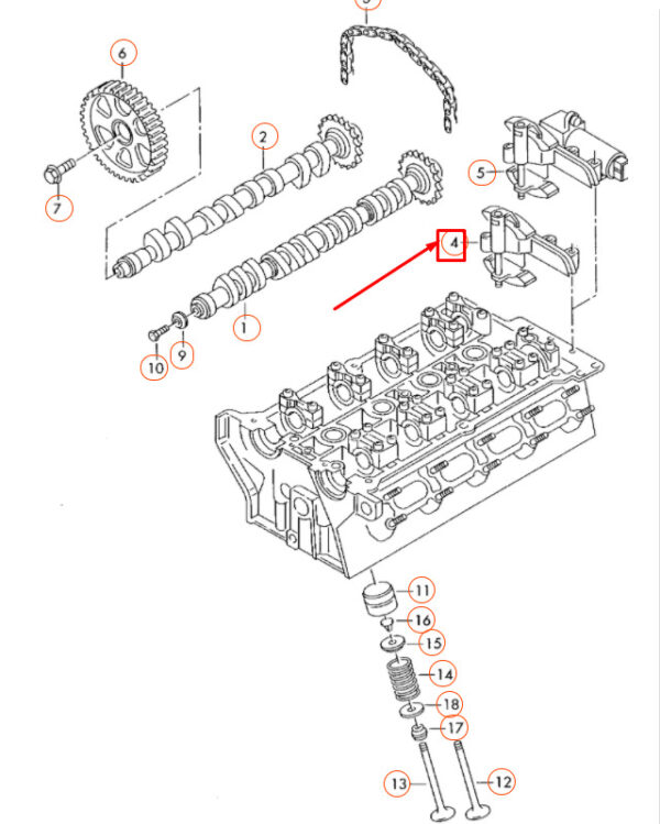 NEW AUDI A3 8L CAMSHAFT CHAIN TENSIONER 058109217B ORIGINAL - Image 5