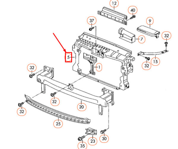 NEW VW TIGUAN 5N MK1 COOLANT RADIATOR MOUNTING LOCK CARRIER 5N0805588F ORIGINAL - Image 5