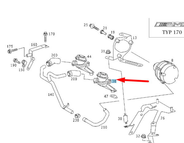 NEW MERCEDES-BENZ C W203 AMG AIR PUMP LEFT SHUT-OFF VALVE A1121400160 ORIGINAL - Image 5