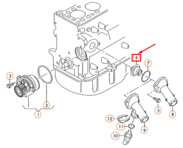 NEW AUDI A3 8P COOLANT REGULATOR 03G121113 - Image 7