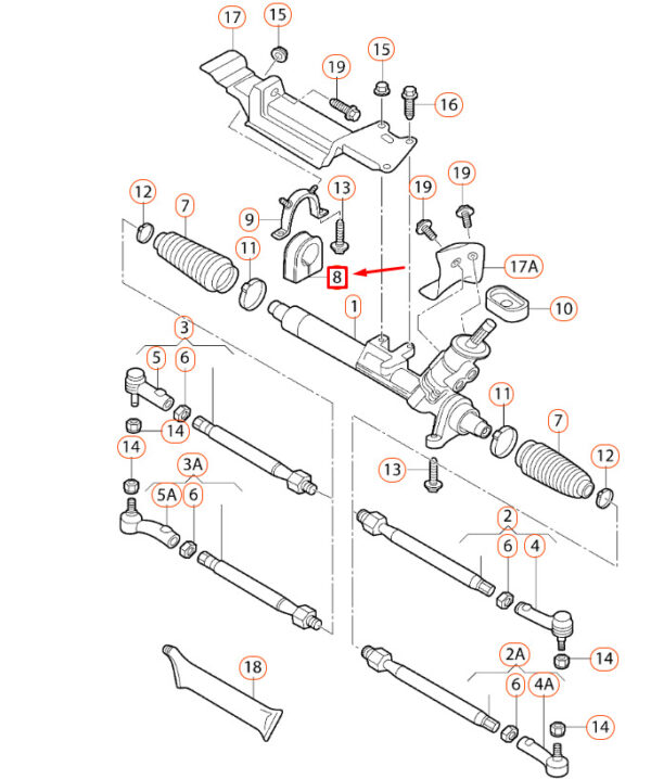 NEW AUDI TT 8N POWER STEERING TRACK ROD RUBBER BUSH 1J0422884A ORIGINAL - Image 5
