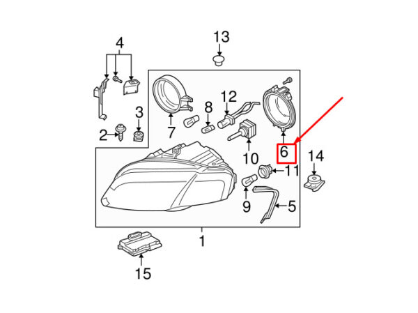 NEW AUDI R8 SPYDER 42 FRONT OUTER HEADLIGHT CAP 8E0941158D ORIGINAL - Image 5