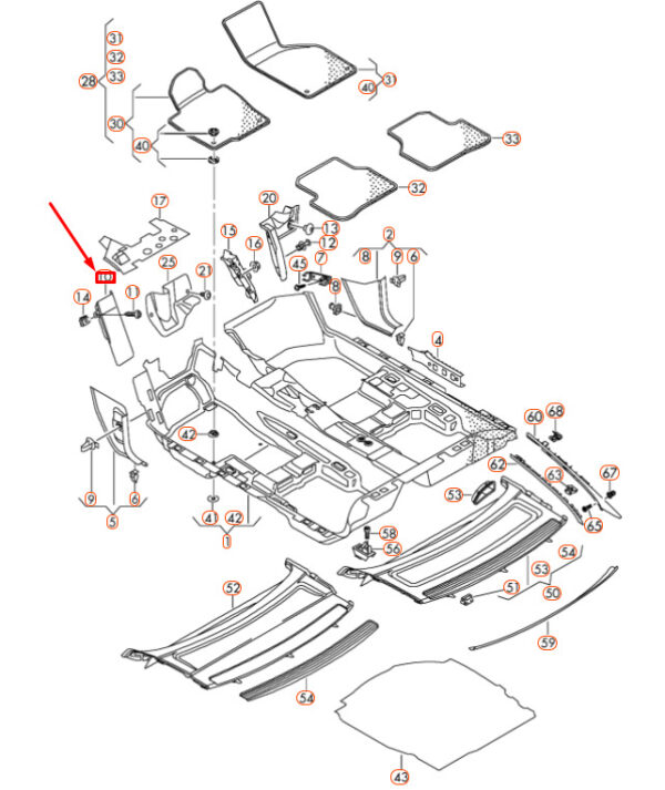 NEW VOLKSWAGEN CC DEAD PEDAL FOOTREST COVER LHD 3C18647779B9 ORIGINAL - Image 5