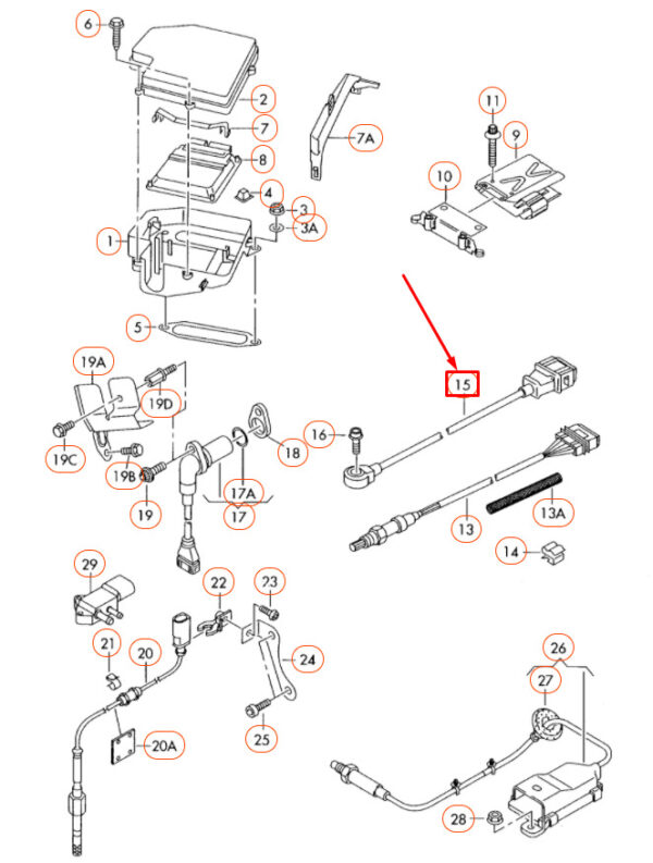 NEW AUDI A4 B7 FRONT LEFT KNOCK SENSOR WITH WIRING HARNESS 079905377E ORIGINAL - Image 5