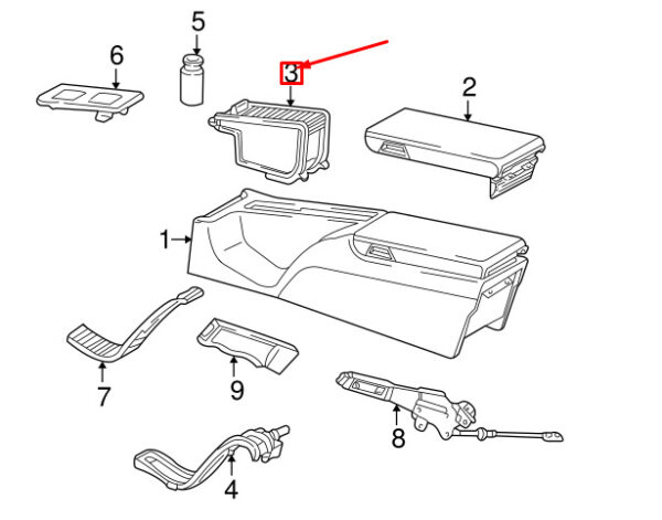 NEW MB SLK R170 CENTER CONSOLE STORAGE COMPARTMENT A1706800652 ORIGINAL - Image 5