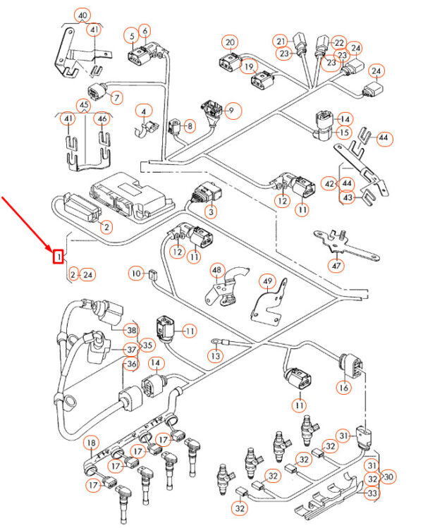 NEW AUDI A3 8P ENGINE WIRING SET 06F972619BG ORIGINAL - Image 5
