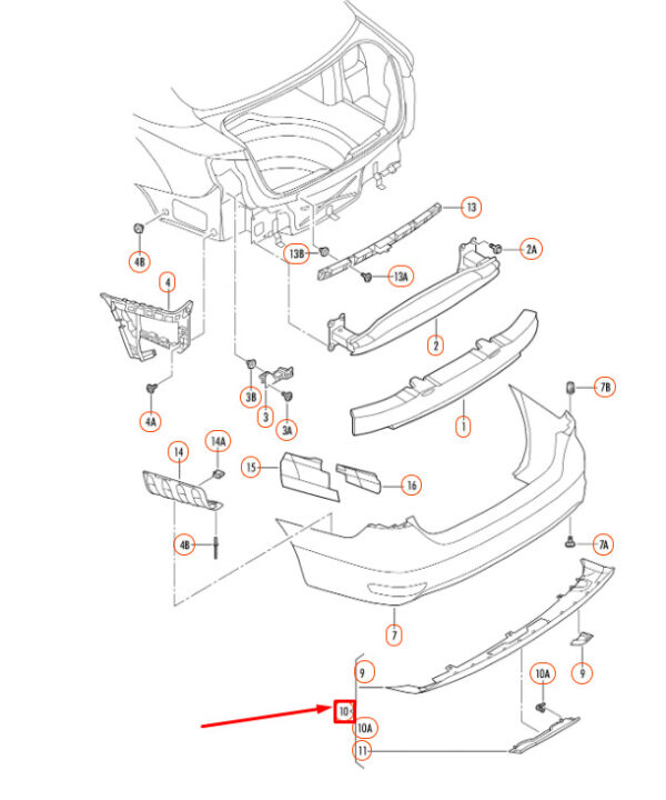 NEW VOLKSWAGEN JETTA A6 REAR BUMPER LOWER SPOILER 5C6807433J ORIGINAL - Image 5
