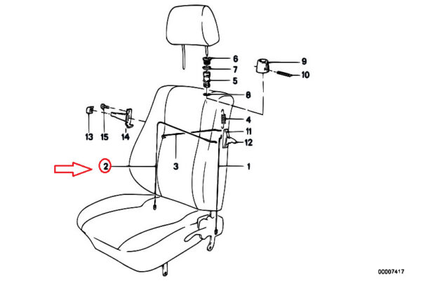 NEW BMW 3 E30 SPORTS SEAT BACKREST RELEASE CABLE WIRE 52108106309 - Image 7
