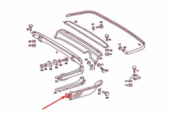 NEW MERCEDES-BENZ SL R107 REAR BUMPER RIGHT PANELLING A1078850425 ORIGINAL - Image 5