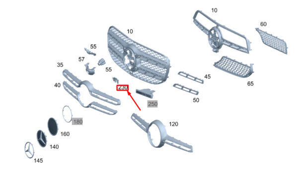 NEW MERCEDES-BENZ GLE W167 FRONT CAMERA RETAINING BRACKET A0008880800 ORIGINAL - Image 5