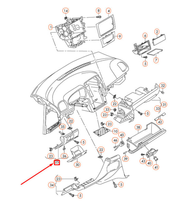 NEW VOLKSWAGEN GOLF MK6 INSTRUMENT PANEL LEFT COVER LHD 5K1858365C82V - Image 7