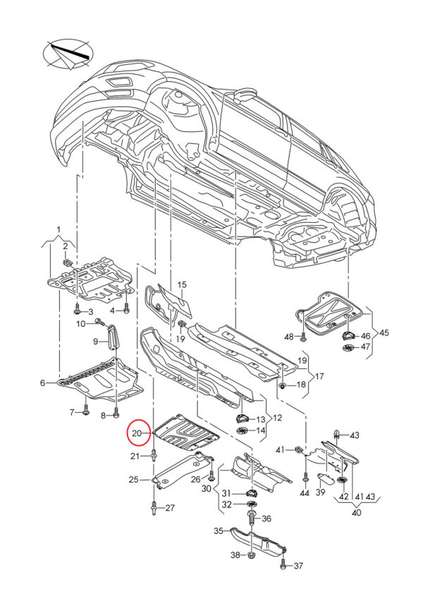 NEW VOLKSWAGEN TIGUAN 5Q ENGINE UNDERTRAY METAL SHIELD 5QA825230 - Image 7