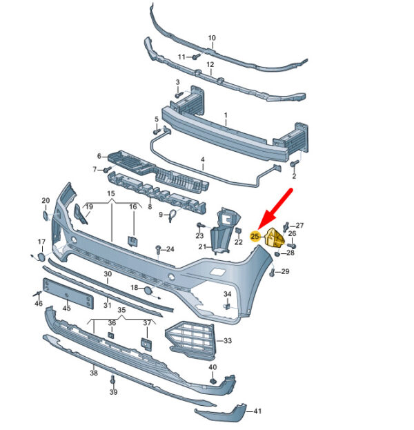 NEW VW TOUAREG CR MK3 FRONT LEFT BUMPER GUIDE PROFILE 760807049C ORIGINAL - Image 5