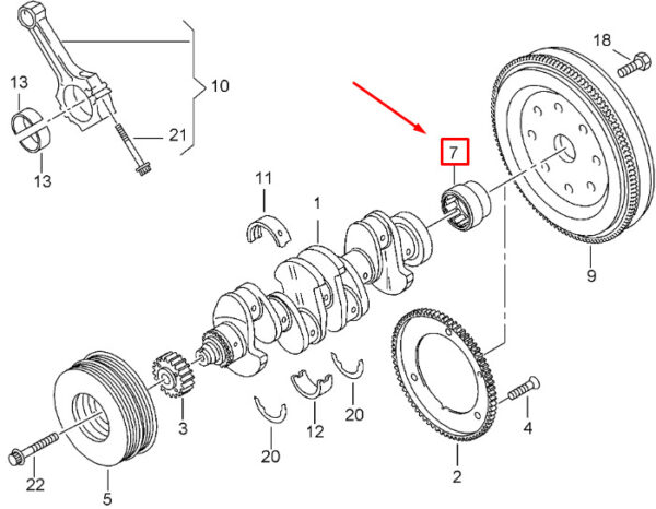 NEW AUDI A1 MK1 CRANKSHAFT PILOT BEARING 06B105313D ORIGINAL - Image 5
