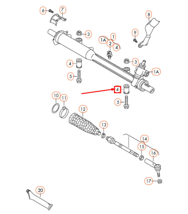 NEW VOLKSWAGEN TOUAREG 7P STEERING RACK BUSHING 7L0422405 ORIGINAL - Image 5
