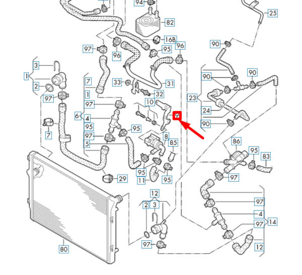 NEW VW TIGUAN 5N MK1 ADDITIONAL COOLANT PUMP BRACKET 5N0121093A ORIGINAL - Image 5