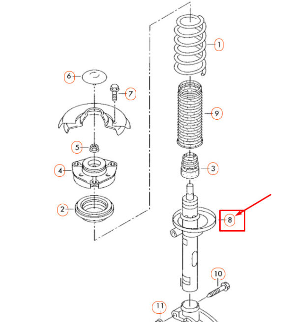 NEW AUDI A3 8P FRONT GAS SHOCK ABSORBER 1T0413031DB ORIGINAL - Image 5